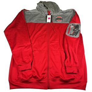 Ohio State Buckeyes Hoodie Jacket 2XLT Big Tall Red Zip NCAA ProFile Varsity